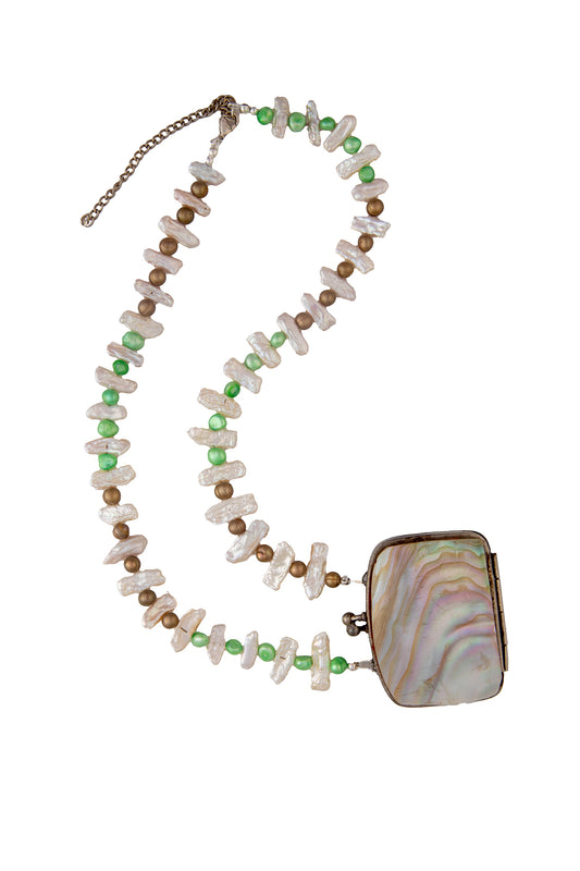 Antique Mother of Pearl Coin Purse Necklace | Hopetown & Hunter