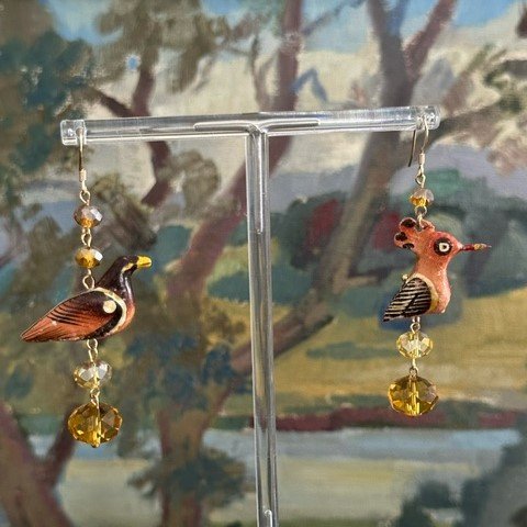 Bird and Citrine Earrings