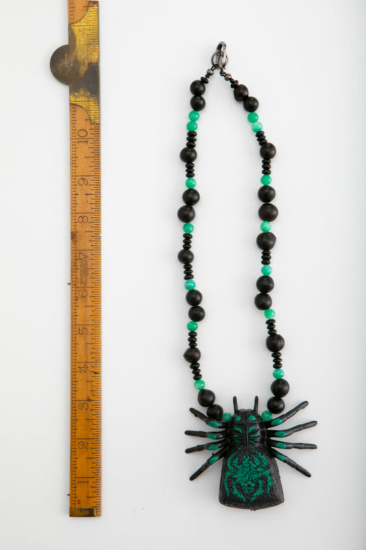 Black Plastic Spider Necklace