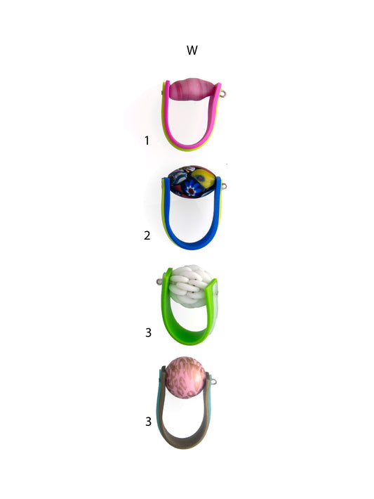 Fun Colourful Bead Rings - Size W