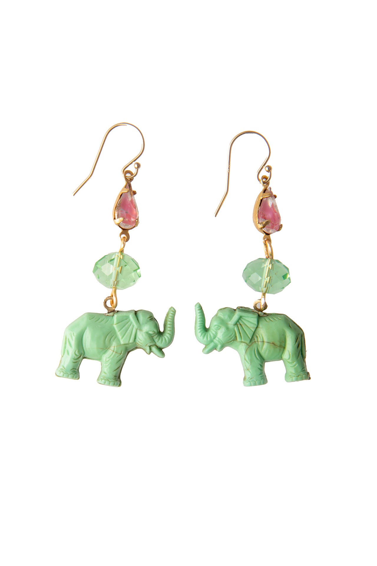 Green Elephant Earrings | Hopetown & Hunter