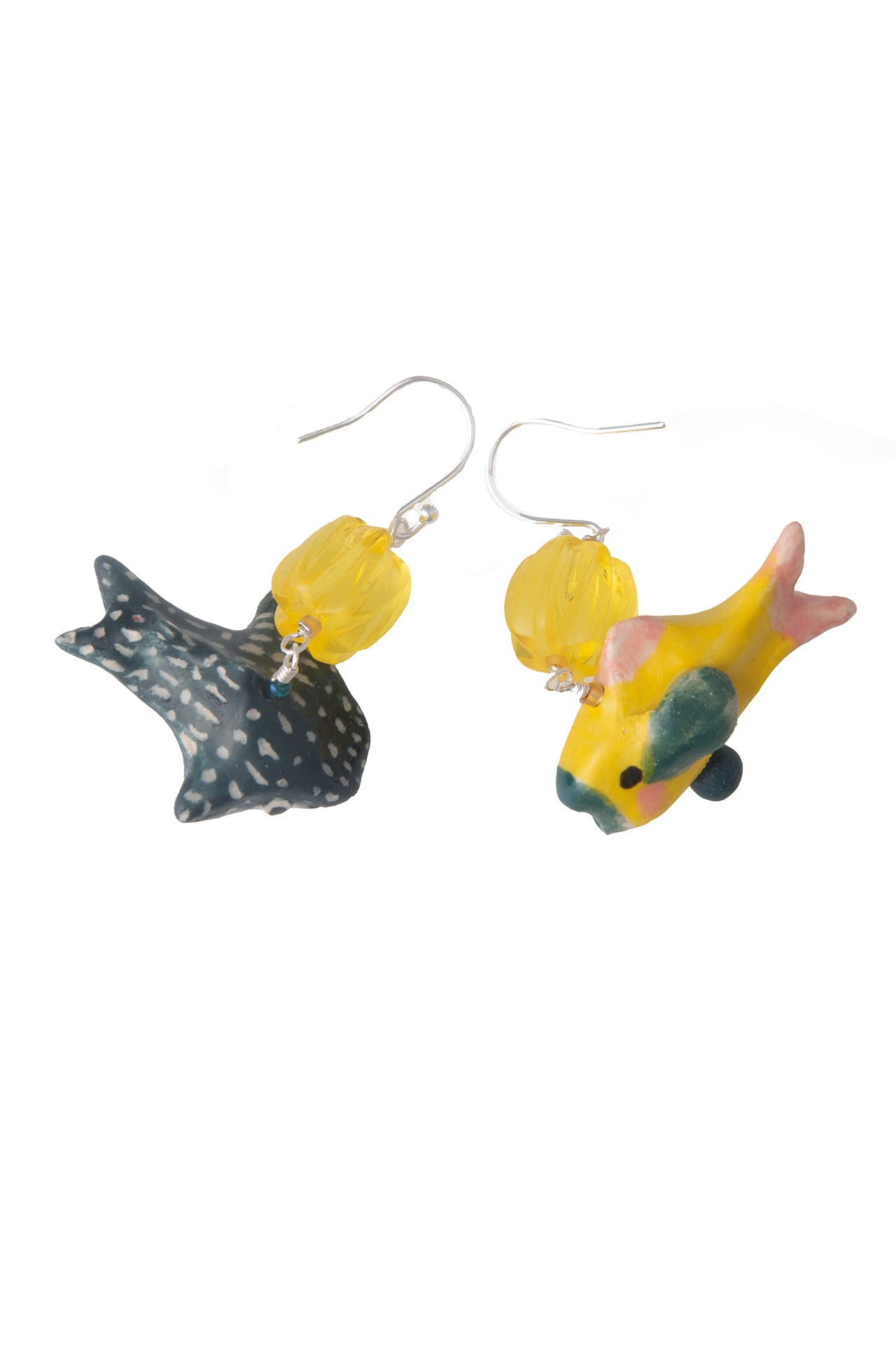 Handmade Yellow and Green Fish Earrings | Hopetown & Hunter